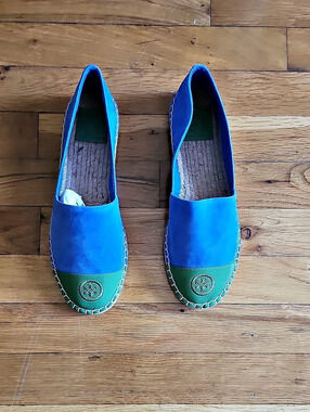Tory Burch Color Block Flat Espadrille Blue & Green